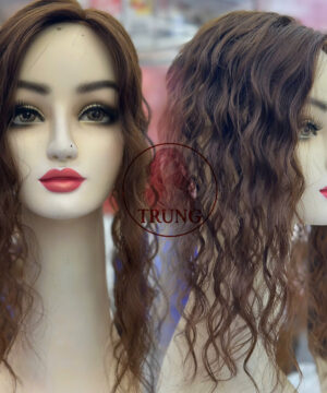 mái giả xoăn hippie che đỉnh tóc thưa