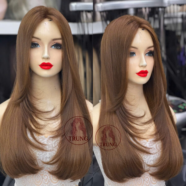tóc giả layer siêu da đầu 60cm