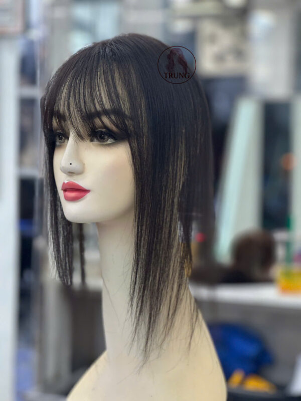 mái thưa layer da đầu đen tự nhiên
